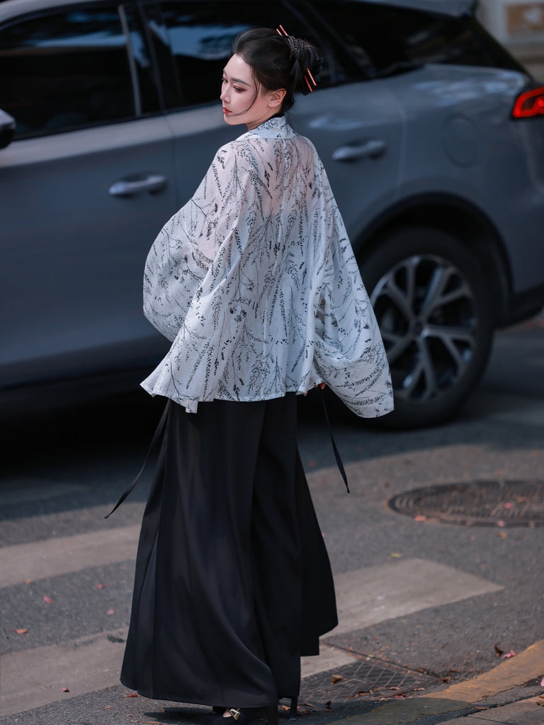 Xuan Mo | Modern Chinese Pleated Hanfu Set with Elastic Waist Song Sty ...
