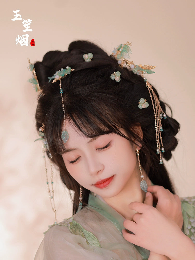 Hanfu Hair Accessories Set: Greenery