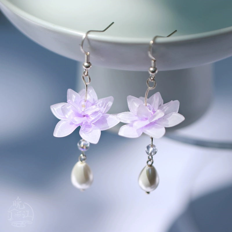 Water Lily Chinese Style Earrings