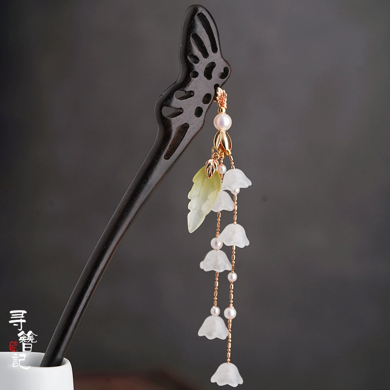 Ebony Hair Stick: Wind Chimes