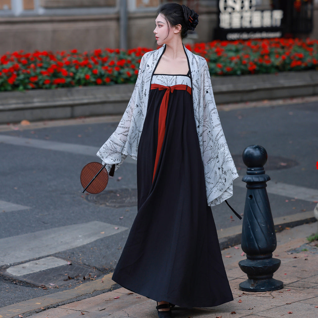 Xuan Mo | Modern Chinese Hanfu Set with Jacket and Elastic Qixiong Str ...