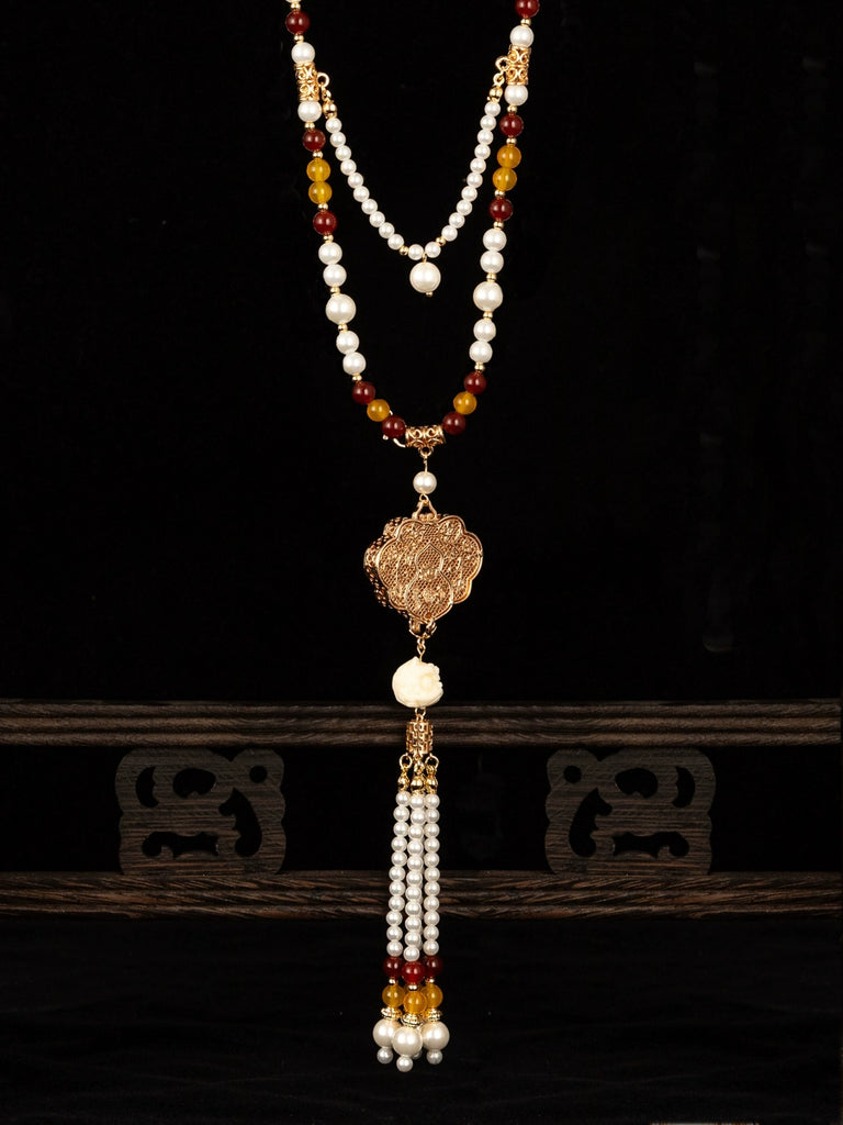 Orange Evening Chinese Style Necklace