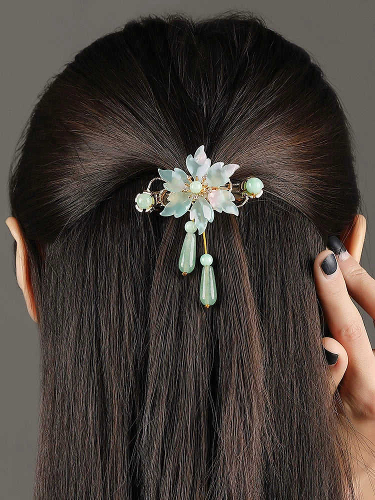 Back Hair Pin: Antique Mint