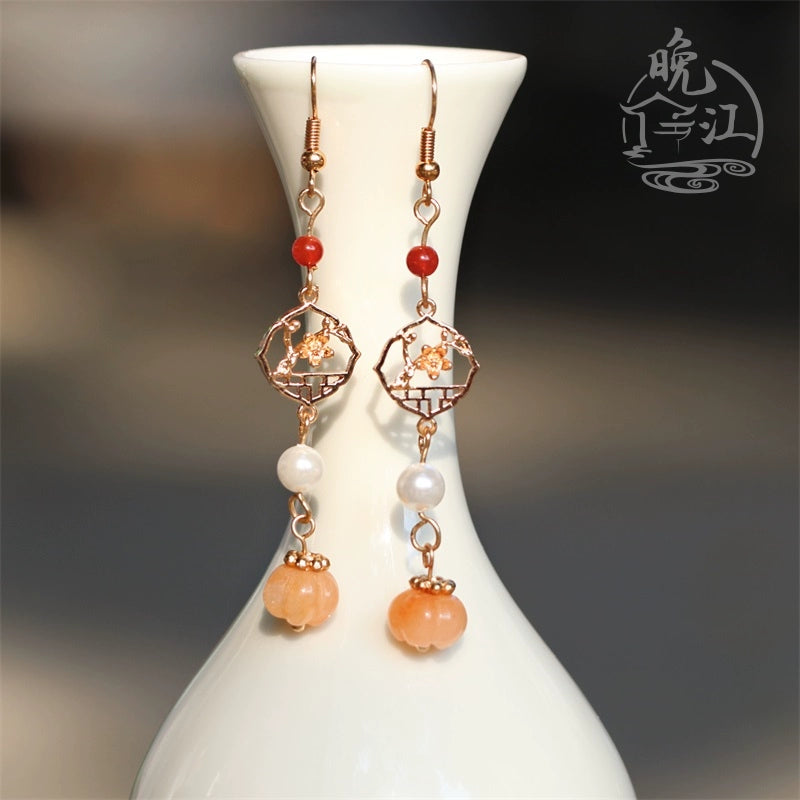 Pumpkin Chinese Style Earrings