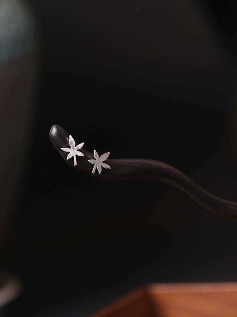 Maple Forest Dusk Sterling Silver Ebony Hair Stick