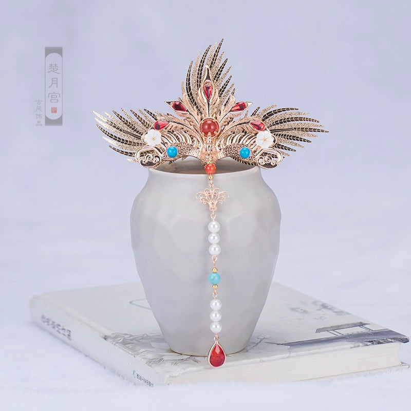 Hanfu Hair Accessories Set: Phoenix Flames