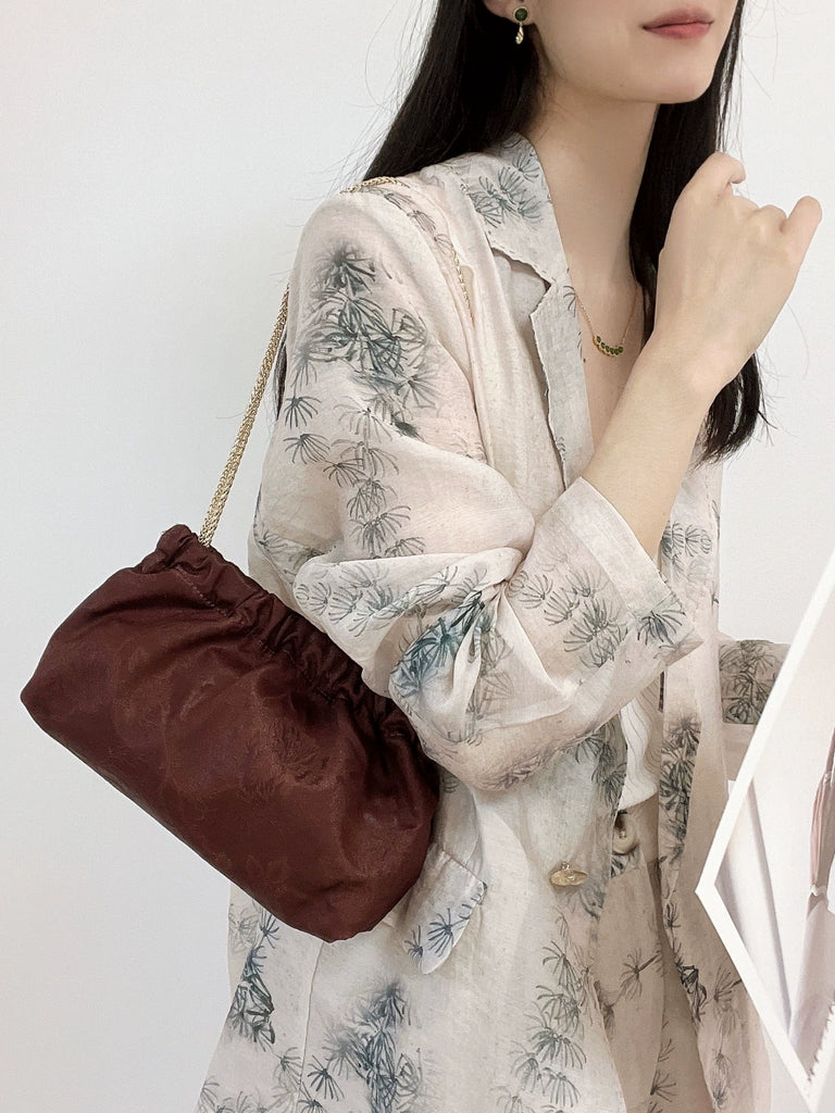 Burgundy Cloud Shoulder Bag for Women