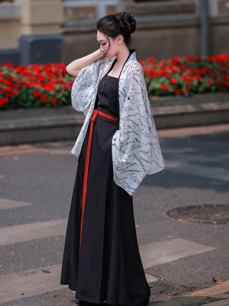 Xuan Mo | Modern Chinese Pleated Hanfu Set with Elastic Waist Song Sty ...
