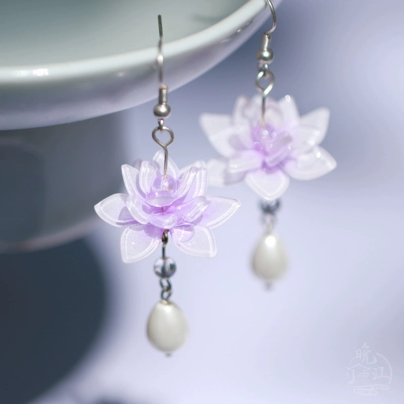 Water Lily Chinese Style Earrings