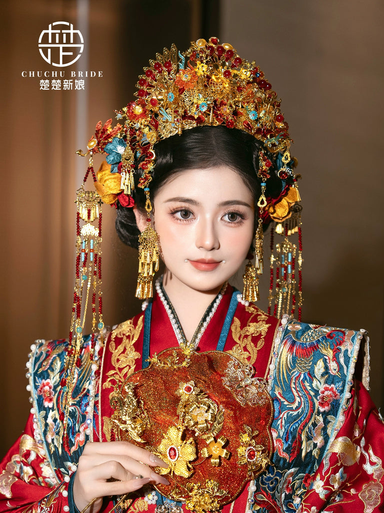 Opera Empress Grace - Traditional Phoenix Crown for Hanfu Wedding Inspired by Tang Dynasty Style