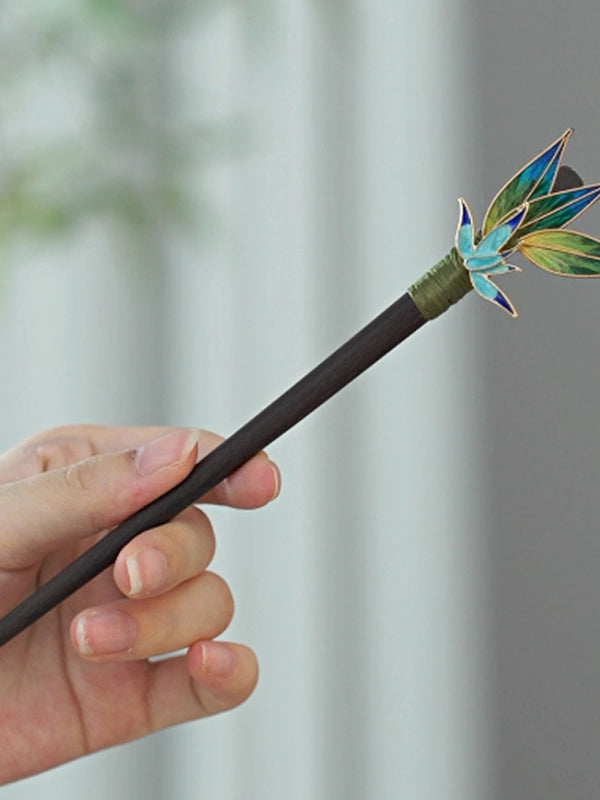 Green Sandalwood Hairpin for Hanfu & Cheongsam