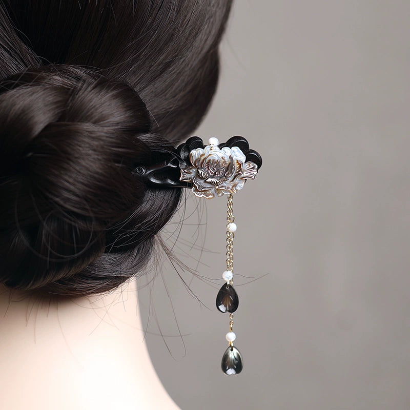 Beauty of the Nation Natural Mother-of-Pearl Ebony Hair Stick