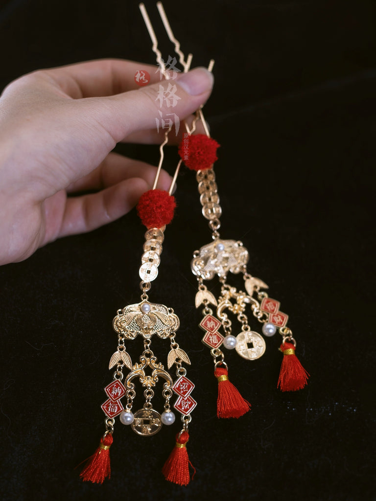 Chinese New Year Hanfu Hair Accessories: Fortune and Treasure