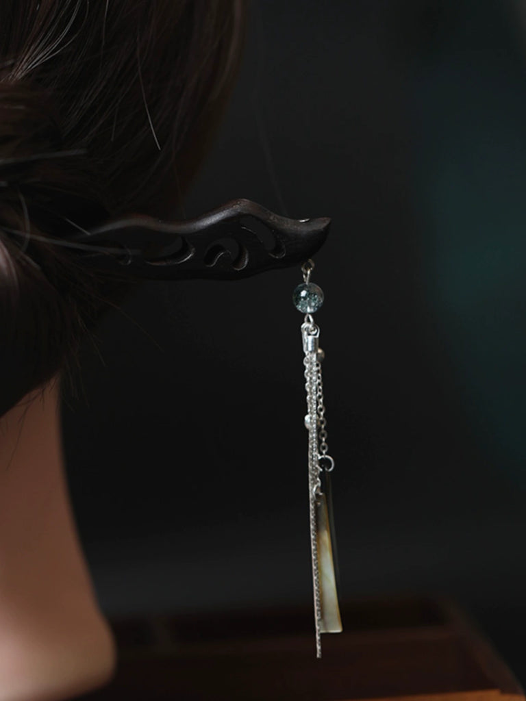 Song of Peace New Chinese Style Ebony Tassel Hair Stick