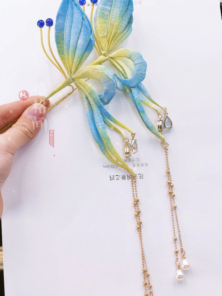 Hanfu Hair Pin: Emerald Butterfly