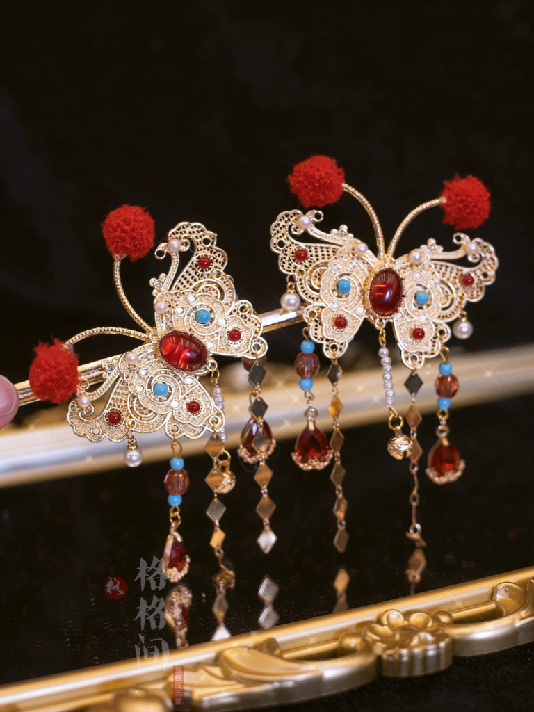 Hanfu Hair Pins: Butterfly Opera