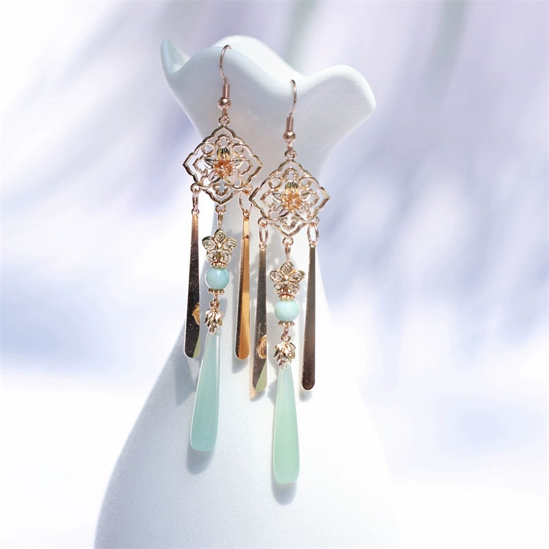 Ocean Droplets Chinese Style Earrings