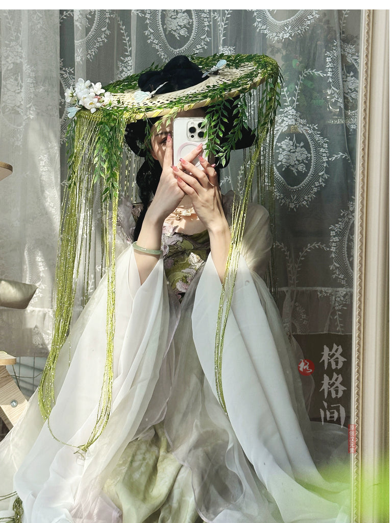 Willow Leaves Bamboo Veil Hat (斗笠)