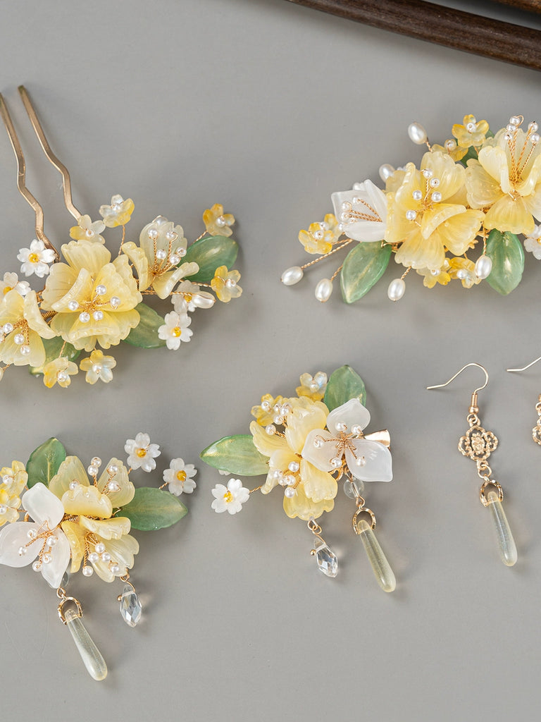 Autumn Moon Blossom Hairpin - Hanfu Hair Accessories Set