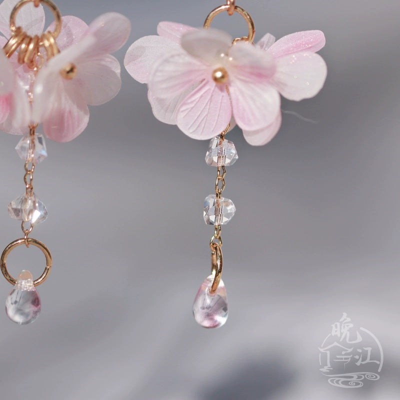 Pink Blooms Chinese Style Earrings