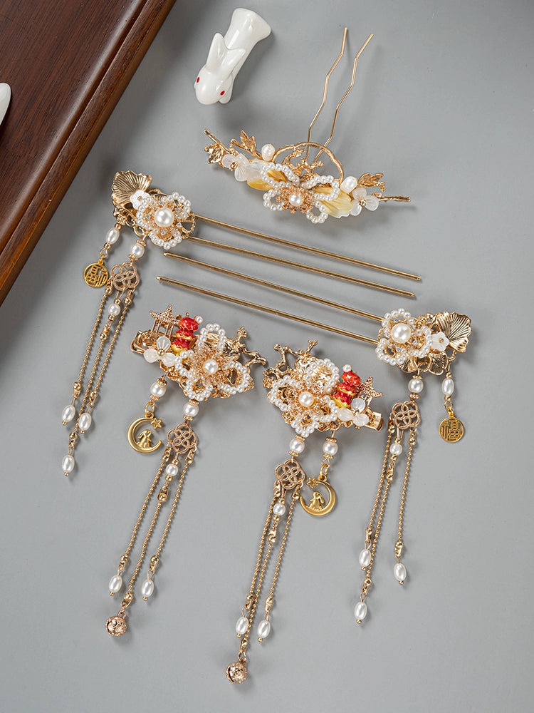 Hanfu Hair Accessories Set: New Year