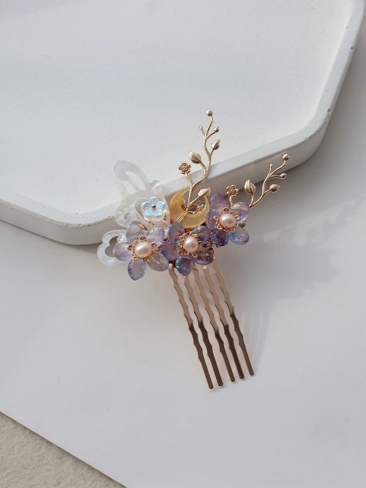 Hair Combs: Butterfly Night