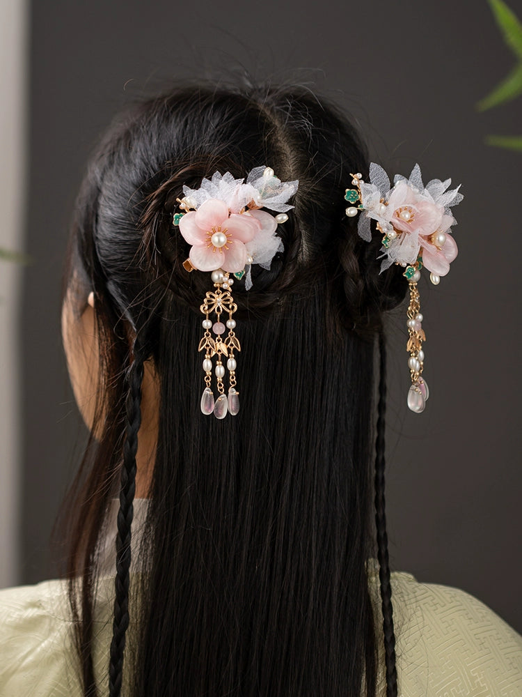 Hair Clips: Temperament Peach Blossoms