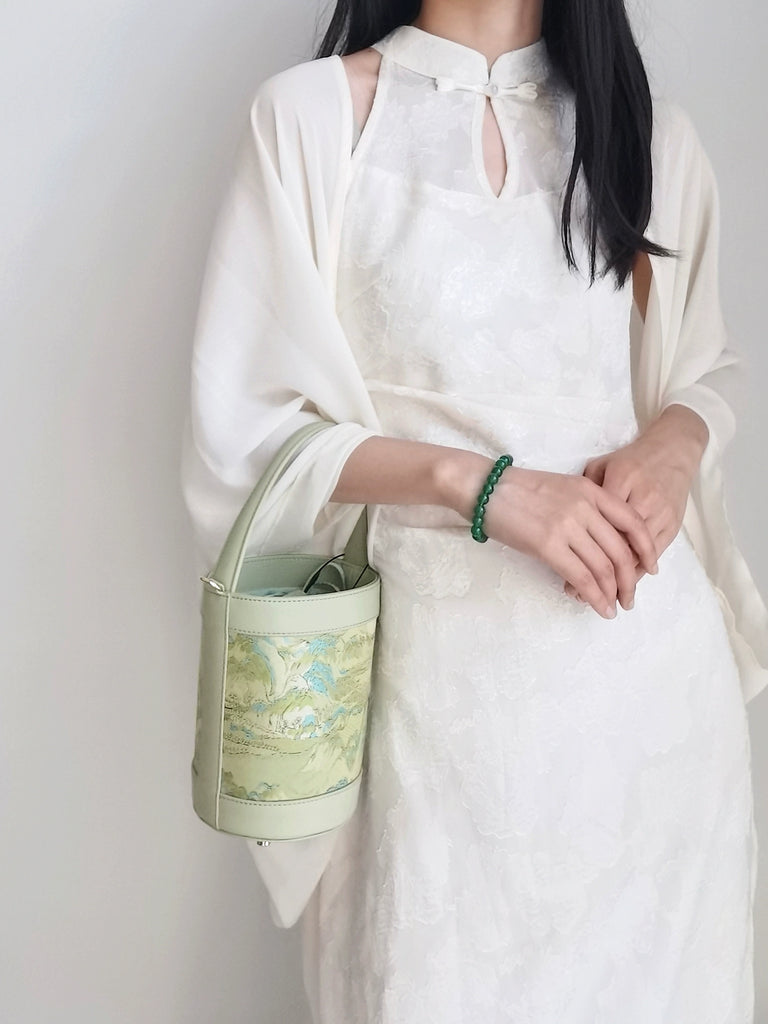 Thousands of Miles Song Brocade Bucket Bag for Women