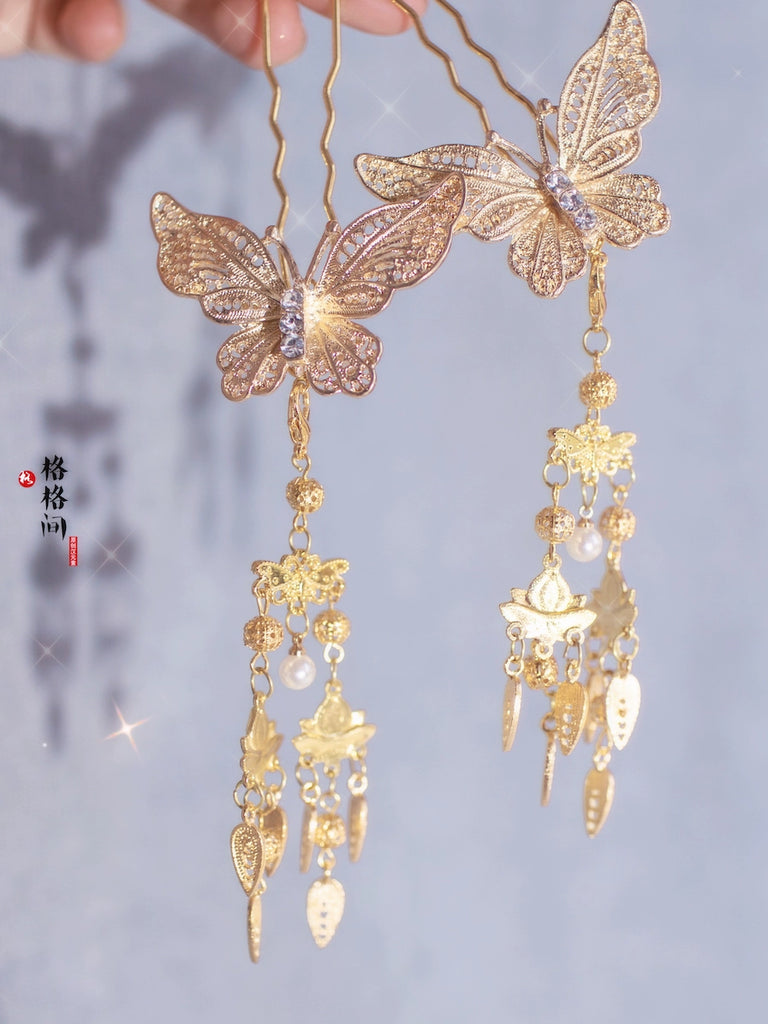 Hanfu Hair Pins: Dazzle Butterfly