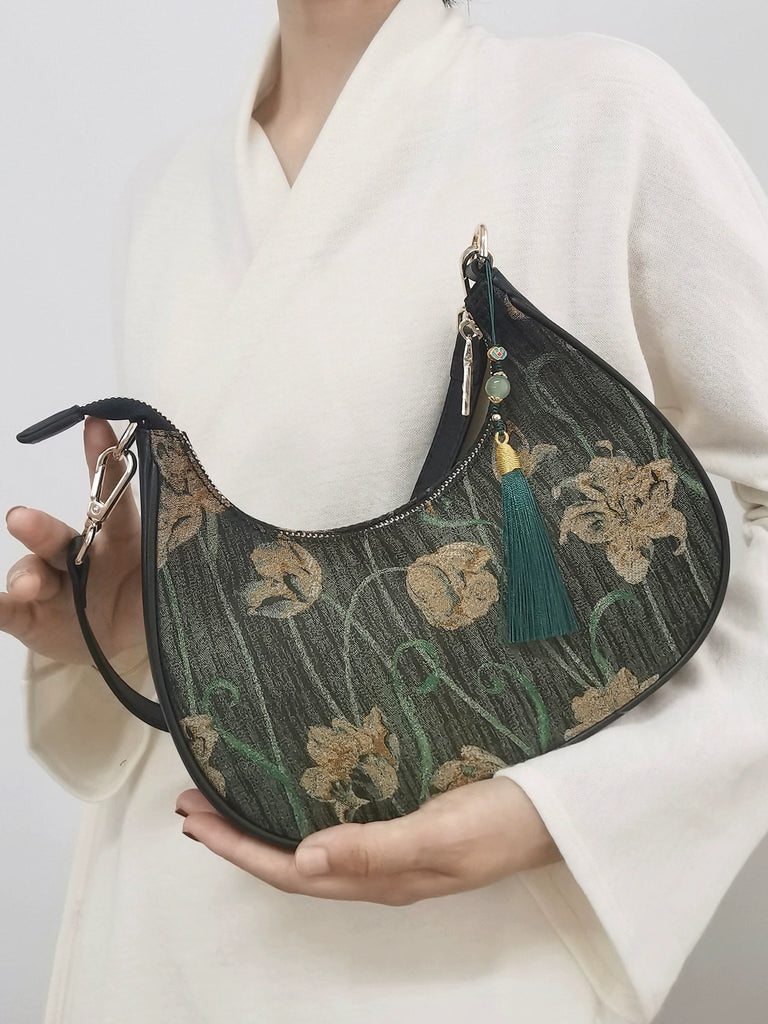 Tulips Crescent Shoulder Bag for Women