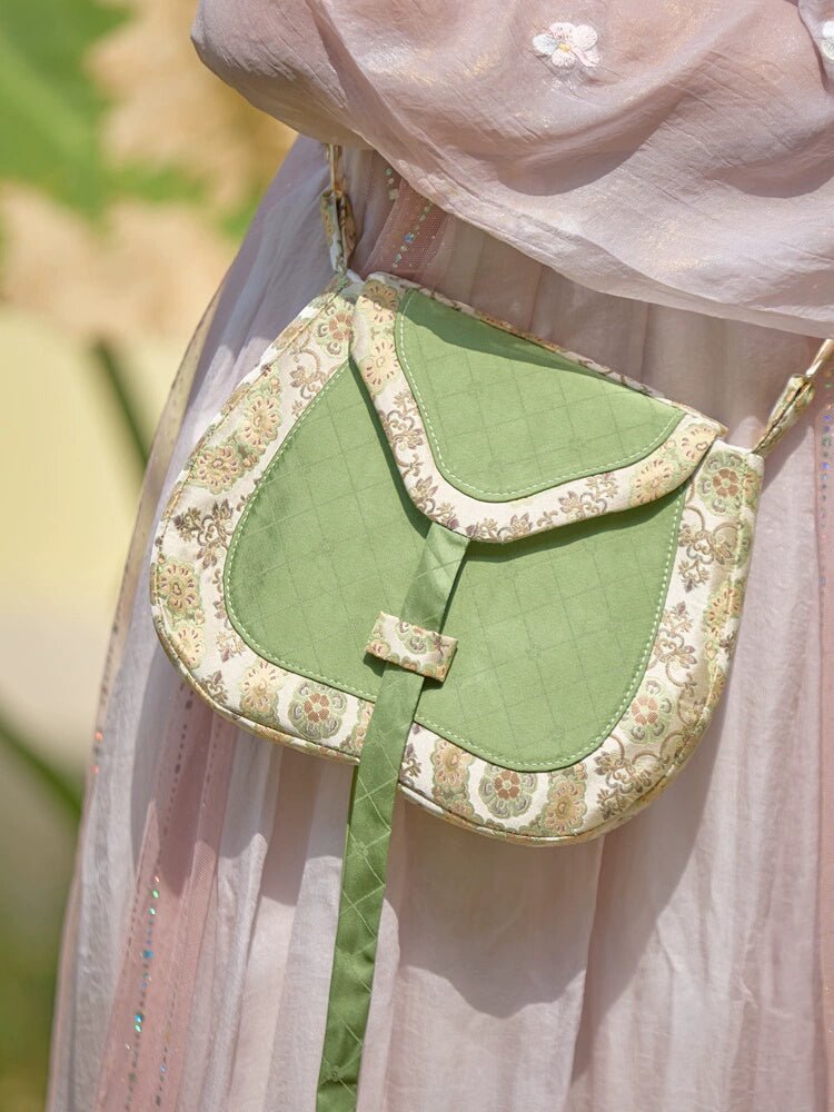 Mint Brocade Crossbody Merchant Bag