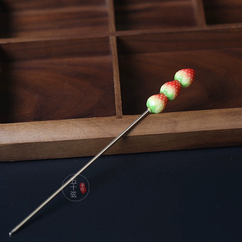 Strawberry Sugar Candy Cute Ancient Style Hanfu Hair Stick