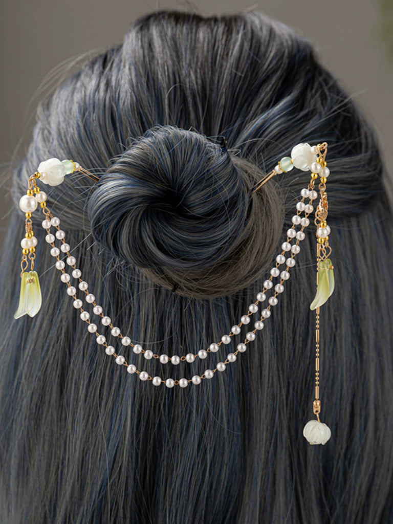 Back Hair Pin: Lily of the Valley