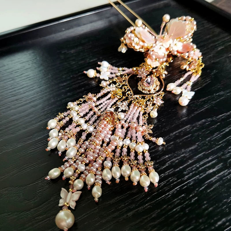 Tassels Hair Pin: Large Butterfly