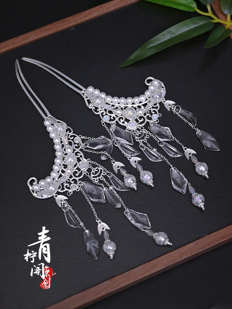 Hanfu Hair Pins: Curve Moon