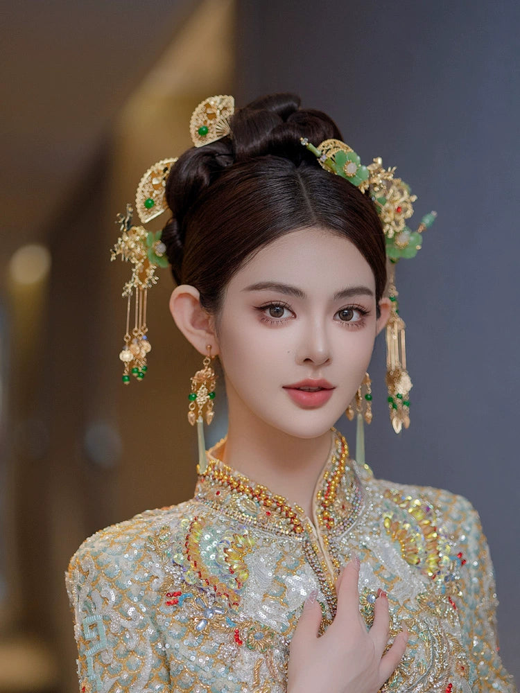 Chinese Wedding Hair Accessories: Blush of Dawn