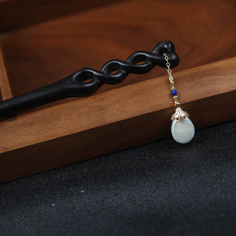 Dream of Nanke Ebony Pearl Tassel Hair Stick for Hanfu