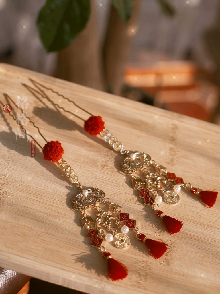 Chinese New Year Hanfu Hair Accessories: Fortune and Treasure