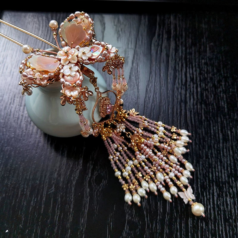 Tassels Hair Pin: Large Butterfly