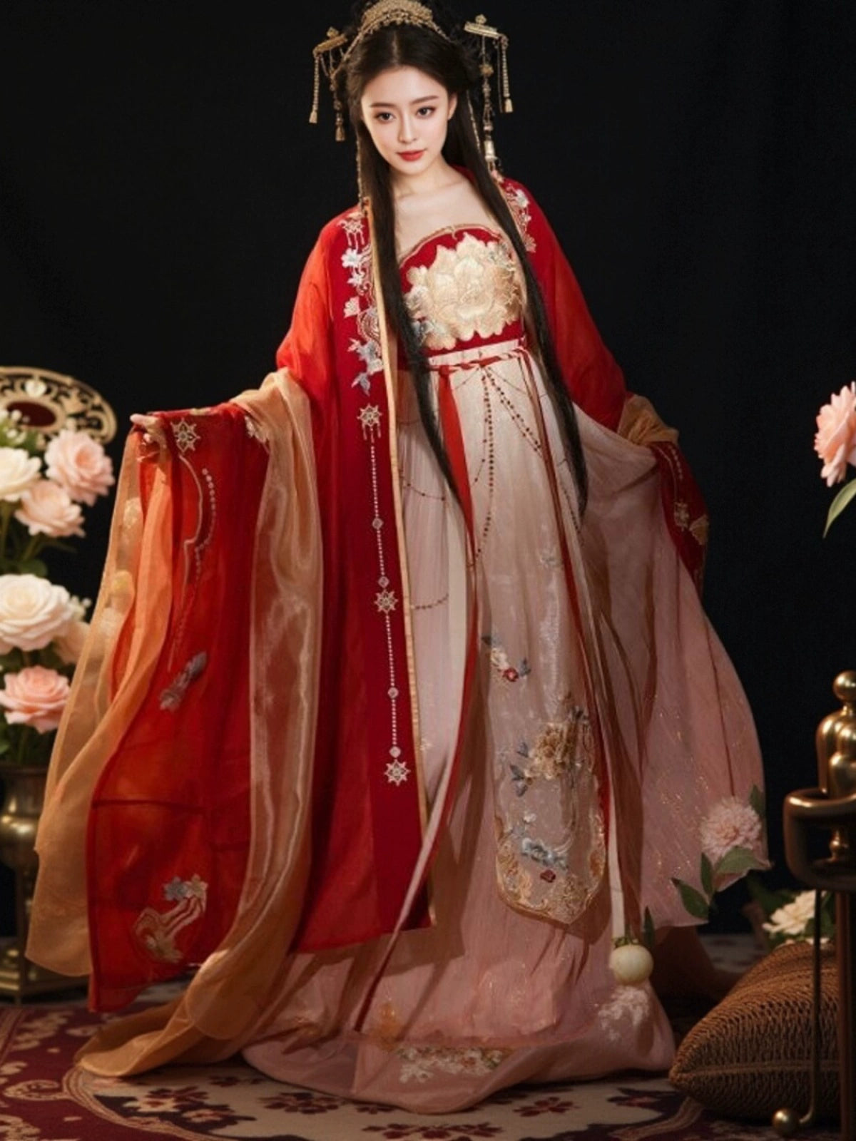 Luochuan  - The Tang Dynasty Wedding, Bridal Gown (Preorder)  Hanfu Story