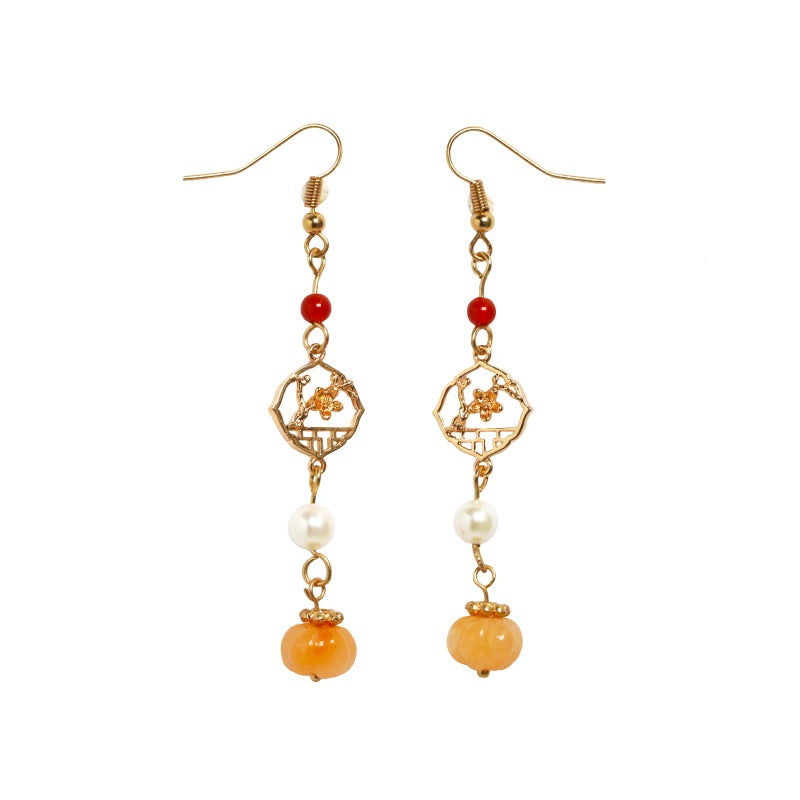 Pumpkin Chinese Style Earrings