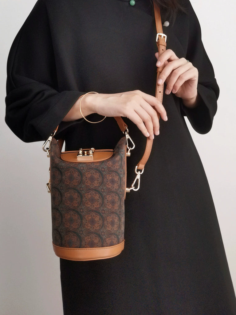 Plum Orchid Crossbody Cylinder Bag for Women