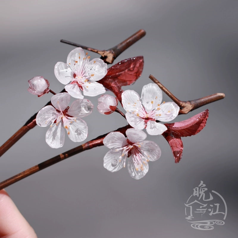 Hair Stick: Purple Leaves