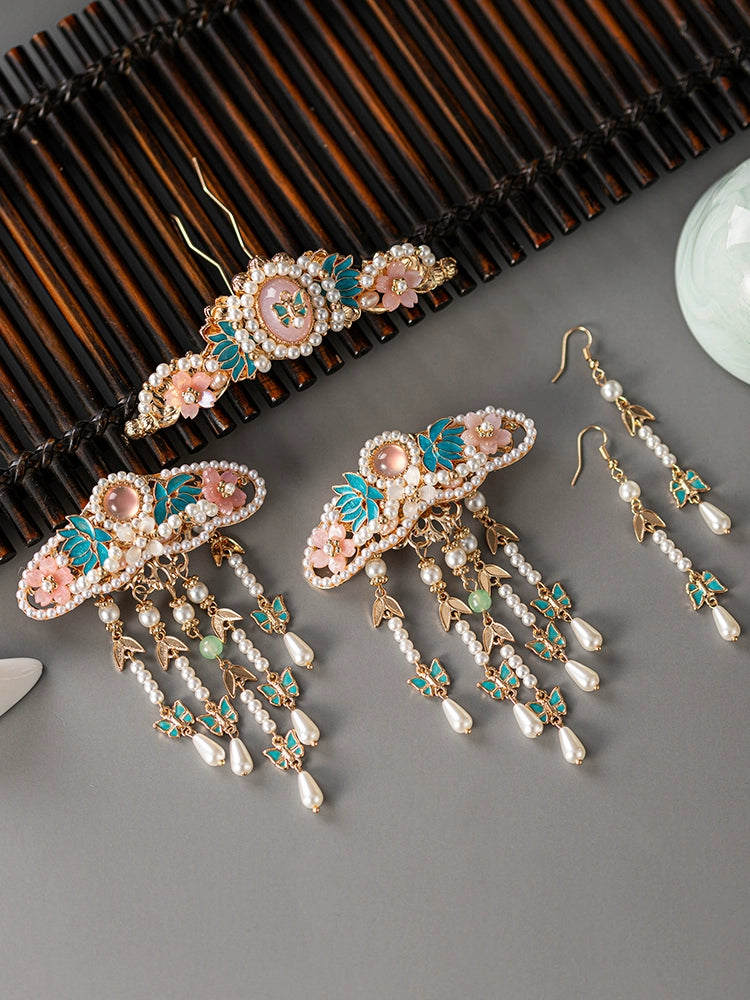 Hanfu Hair Accessories Set: Spring Lane