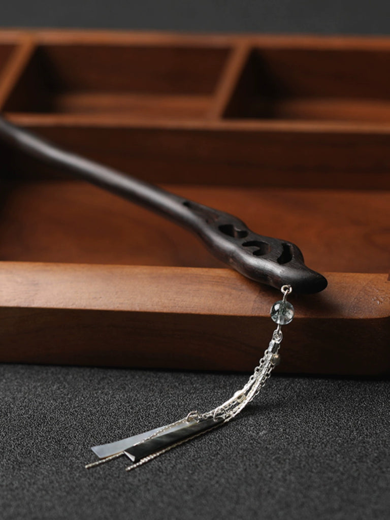 Song of Peace New Chinese Style Ebony Tassel Hair Stick