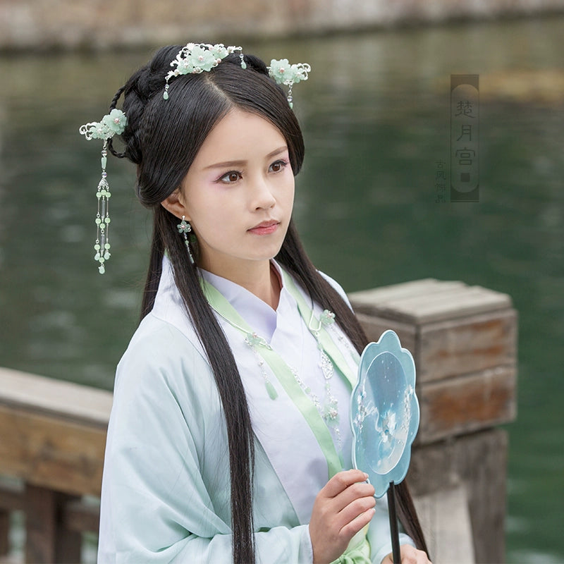 Hanfu Hair Accessories Set: Mint