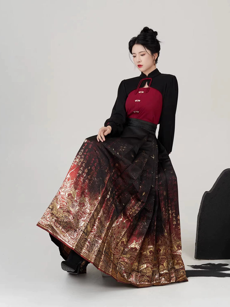 Ming Dynasty Modern Hanfu Mamianqun Outfit - Dansha 丹砂 – Hanfu Story