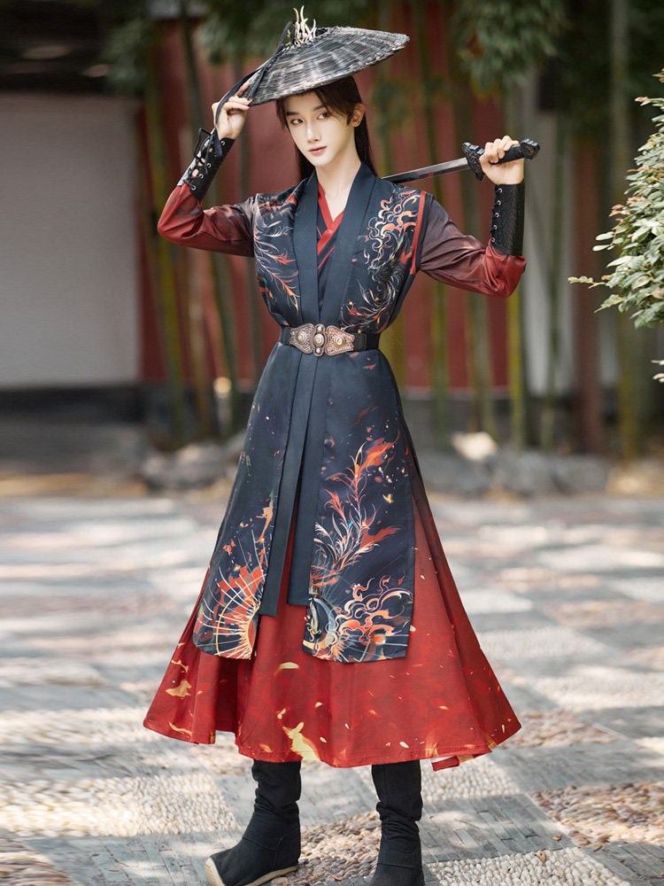 Hanfu Set Flame Wuxia Hanfu Set | Chinese Fantasy Period Drama Style – Hanfu Story