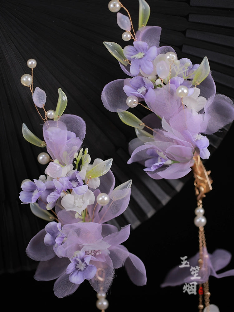 Hanfu Hair Clips: Purple Blooms