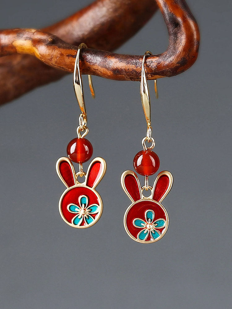 Festive Bunny Earrings | Cheongsam Jewelry – Hanfu Story